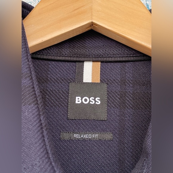 BOSS Owen Shadow Check Button-Up Overshirt size large - Picture 8 of 17